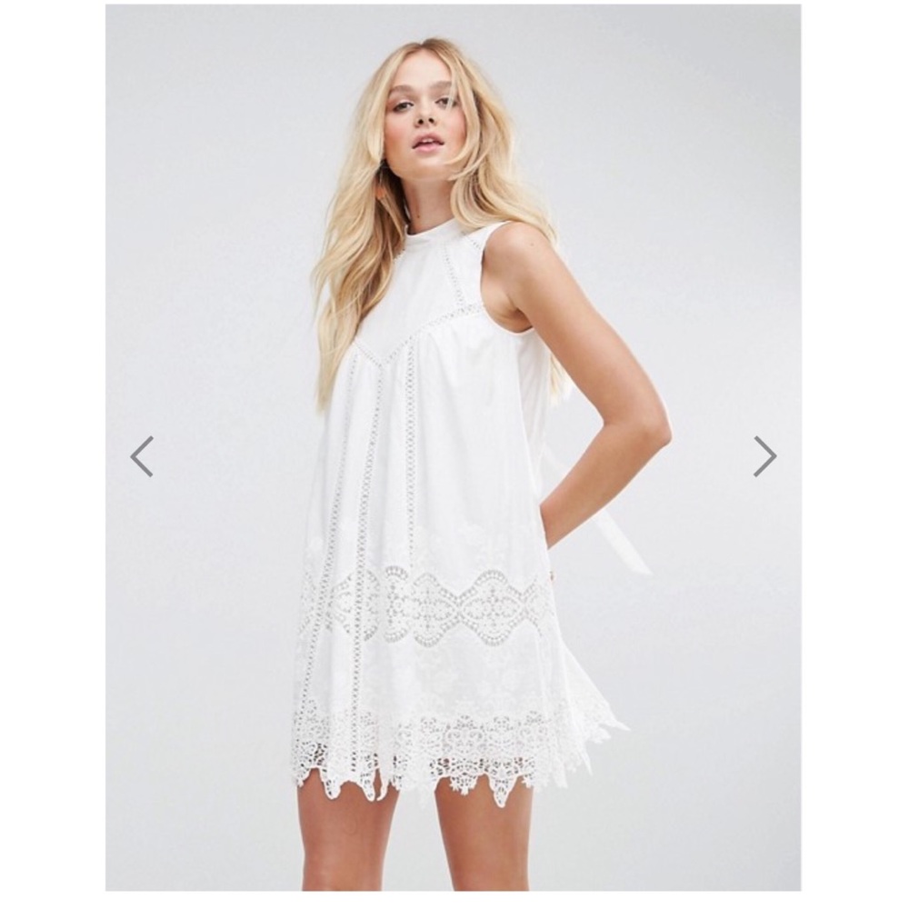 ASOS Ladder and Lace Swing mini dress